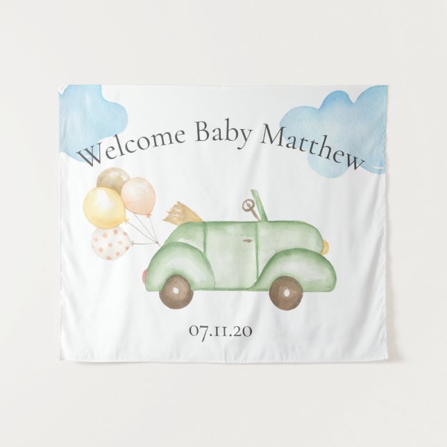 Drive By Baby Shower Tapestry (Front (Horizontal))