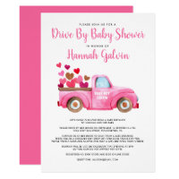 Drive By Baby Shower Truckload of Hearts and Love Invitation
