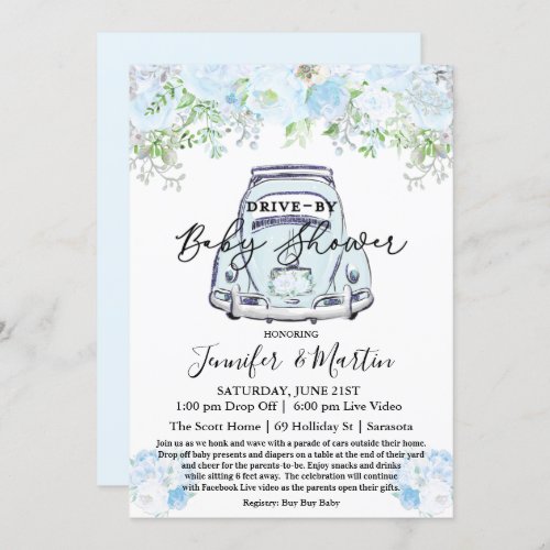Drive By Baby Shower Virtual Baby Shower Invitation