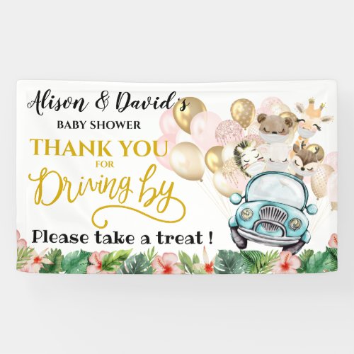 Drive By Baby Shower WELCOME BANNER  Cute Safari