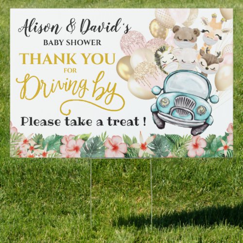 Drive By Baby Shower YARD SIGN  Safari Friends