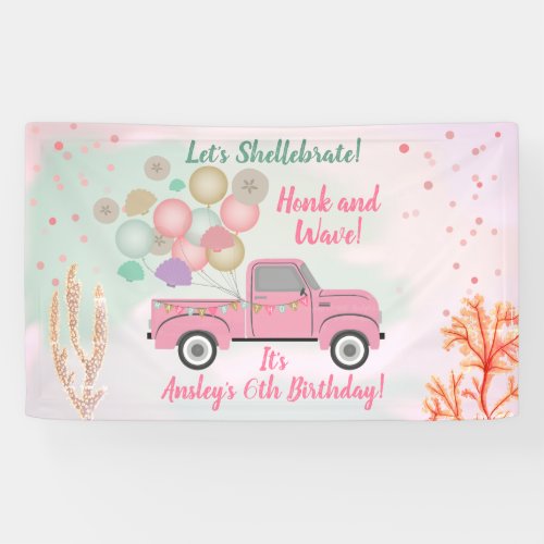 Drive By Birthday Girls Under The Sea Shellebrate Banner