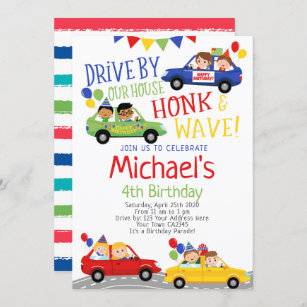 drive by birthday invitations zazzle