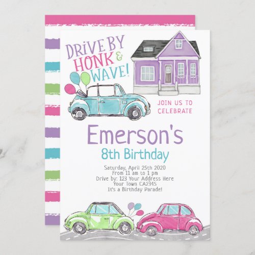 Drive By Birthday Parade Invitation