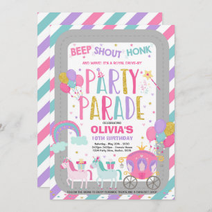 Drive By Birthday Parade Invitation Pink Princess
