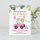 Drive By Birthday Parade Invitation Safari Party (Standing Front)