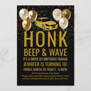 Drive by Birthday Party Parade Invitation