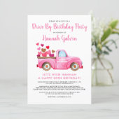 Drive By Birthday Party Truckload of Hearts Love Invitation (Standing Front)