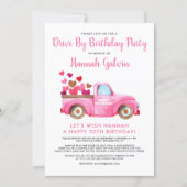 Drive By Birthday Party Truckload of Hearts Love Invitation (Front)