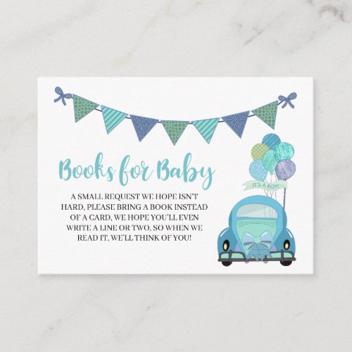 Drive By Blue Car Books for Baby Enclosure Card