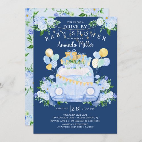 Drive By Boys Baby Shower Invitation