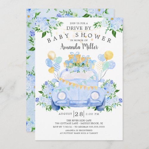 Drive By Boys Baby Shower Invitation