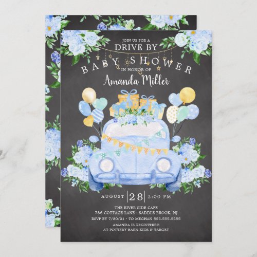 Drive By Boys Baby Shower Invitation