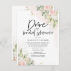 Drive By Bridal Shower Invitation Greenery & Gold