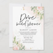 Drive By Bridal Shower Invitation Greenery & Gold (Front)