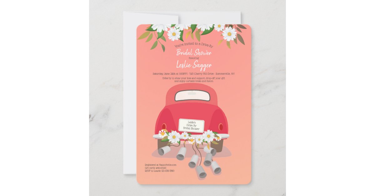 Drive By Bridal Shower Invitations Zazzle