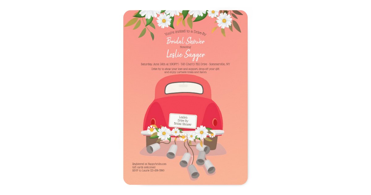 Drive By Bridal Shower Invitations