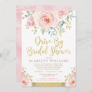 Drive By Bridal Shower Quarantine Wedding Parade Invitation