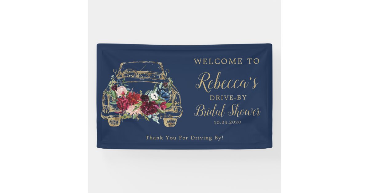 Drive By Bridal Shower Sign Banner Drive Thru Zazzle
