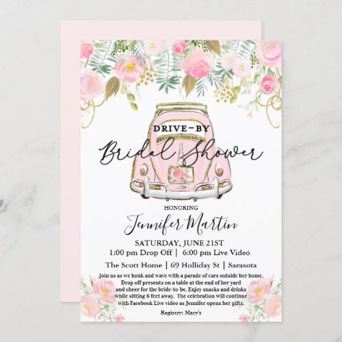 Drive By Bridal Shower Virtual Bridal Shower Invitation