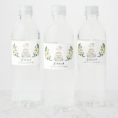 Drive By Bridal Shower White Floral Water Bottle Label (Bottles)