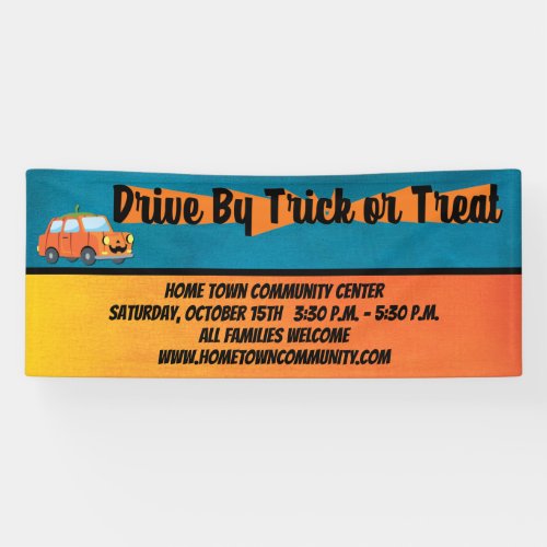 Drive By Car Trick or Treat Hallloween Banner