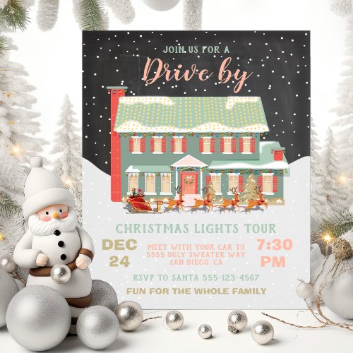 Drive by Christmas Lights Tour Party Invitation