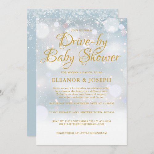 Drive_by Couples Winter Baby Shower Sprinkle Invitation