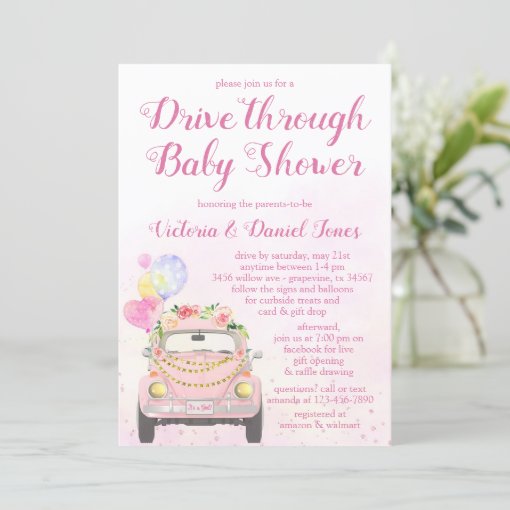 Drive By Covid Baby Shower Invitation Zazzle