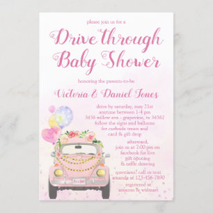 Drive By Covid Baby Shower Invitation