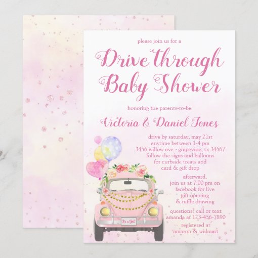 Drive By Covid Baby Shower Invitation Zazzle