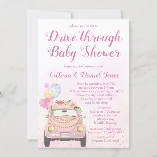 Drive By Covid Baby Shower Invitation Zazzle