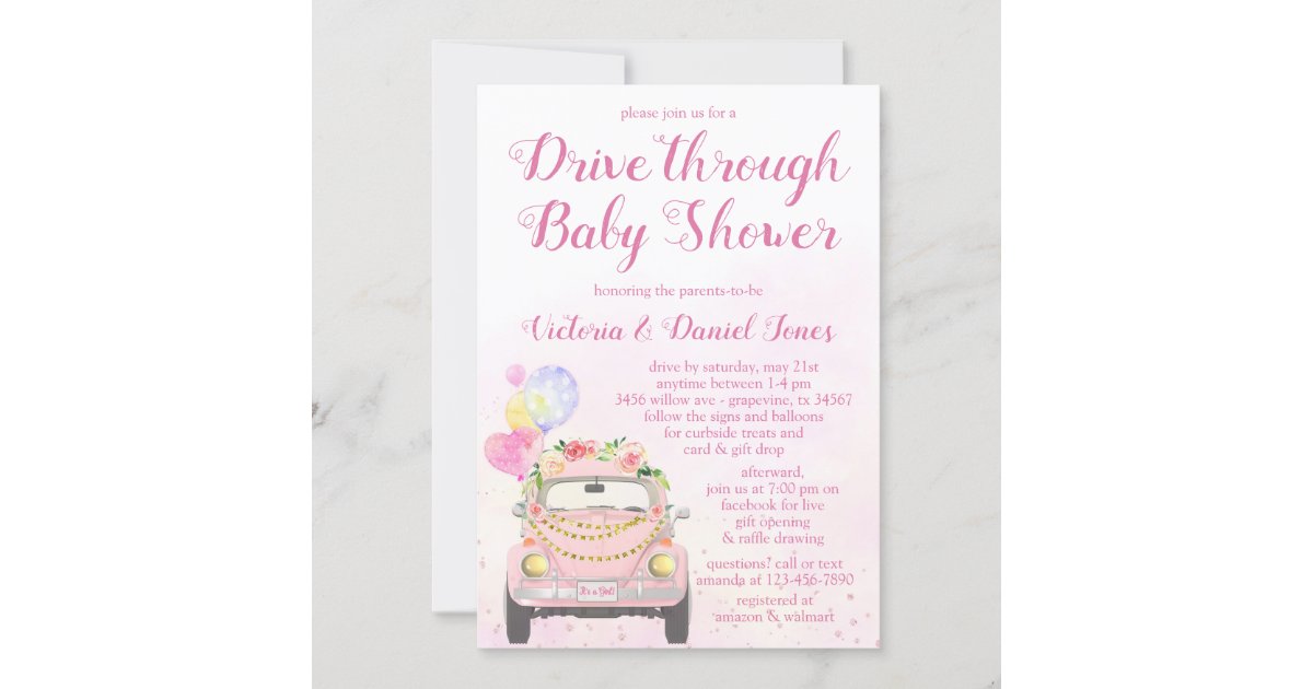 Drive By Covid Baby Shower Invitation Zazzle