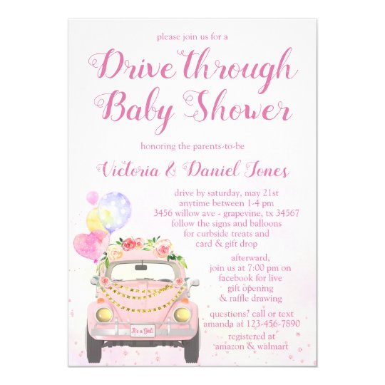 Drive By Covid Baby Shower Invitation