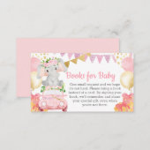 Drive By Elephant Baby Shower Books For Baby Enclosure Card (Front/Back)