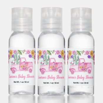 Drive By Fiesta Baby Shower Hand Sanitizer by PrinterFairy at Zazzle