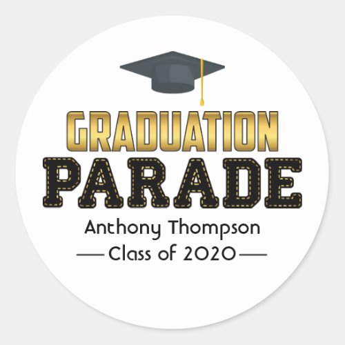 Drive By Graduation Parade Classic Round Sticker