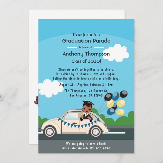 Drive By Graduation Party Invitation (Front/Back)