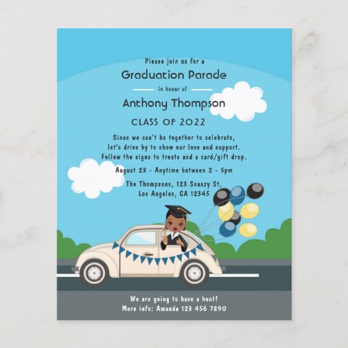 Drive By Graduation Party Invitation Flyer