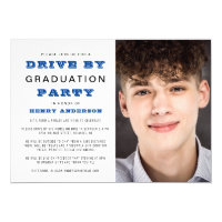 Drive By Graduation Party Simple Photo Invitation