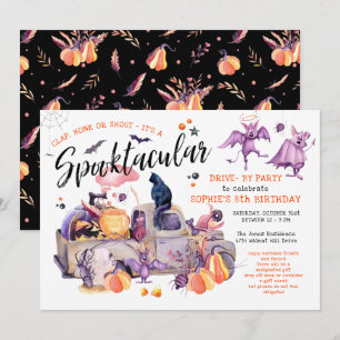Drive By Halloween Birthday Trunk Or Treat Party Invitation