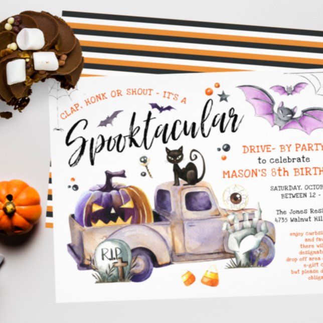 Drive By Halloween Birthday Trunk Or Treat Party Invitation (Creator Uploaded)