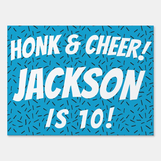 Drive-By Happy Birthday Parade Boy Personalized Sign (Front)