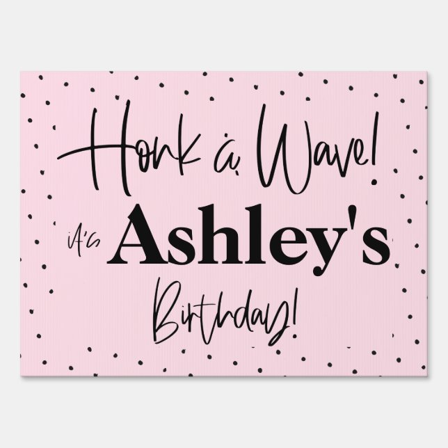 Drive-By Happy Birthday Parade Cute Personalized Sign (Front)