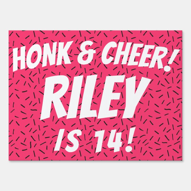 Drive-By Happy Birthday Parade Girl Personalized Sign (Front)