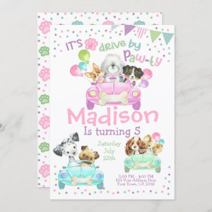 Drive by Invitation, Puppy Birthday Invitation