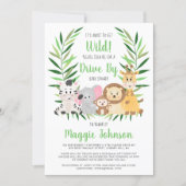 Drive By It's About to Get Wild Safari Baby Shower Invitation (Front)