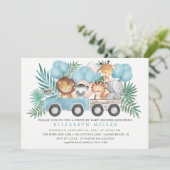 Drive By Jungle Animals Boys Baby Shower Invitation (Standing Front)