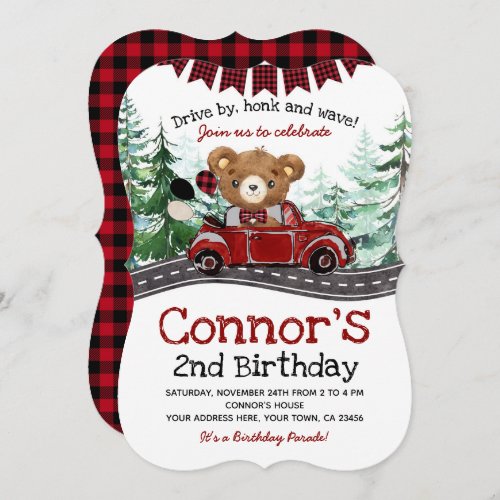 Drive By Lumberjack Bear Invitation