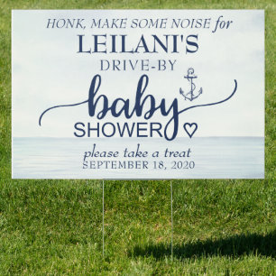 Drive-By Nautical Ocean Navy Yard Sign